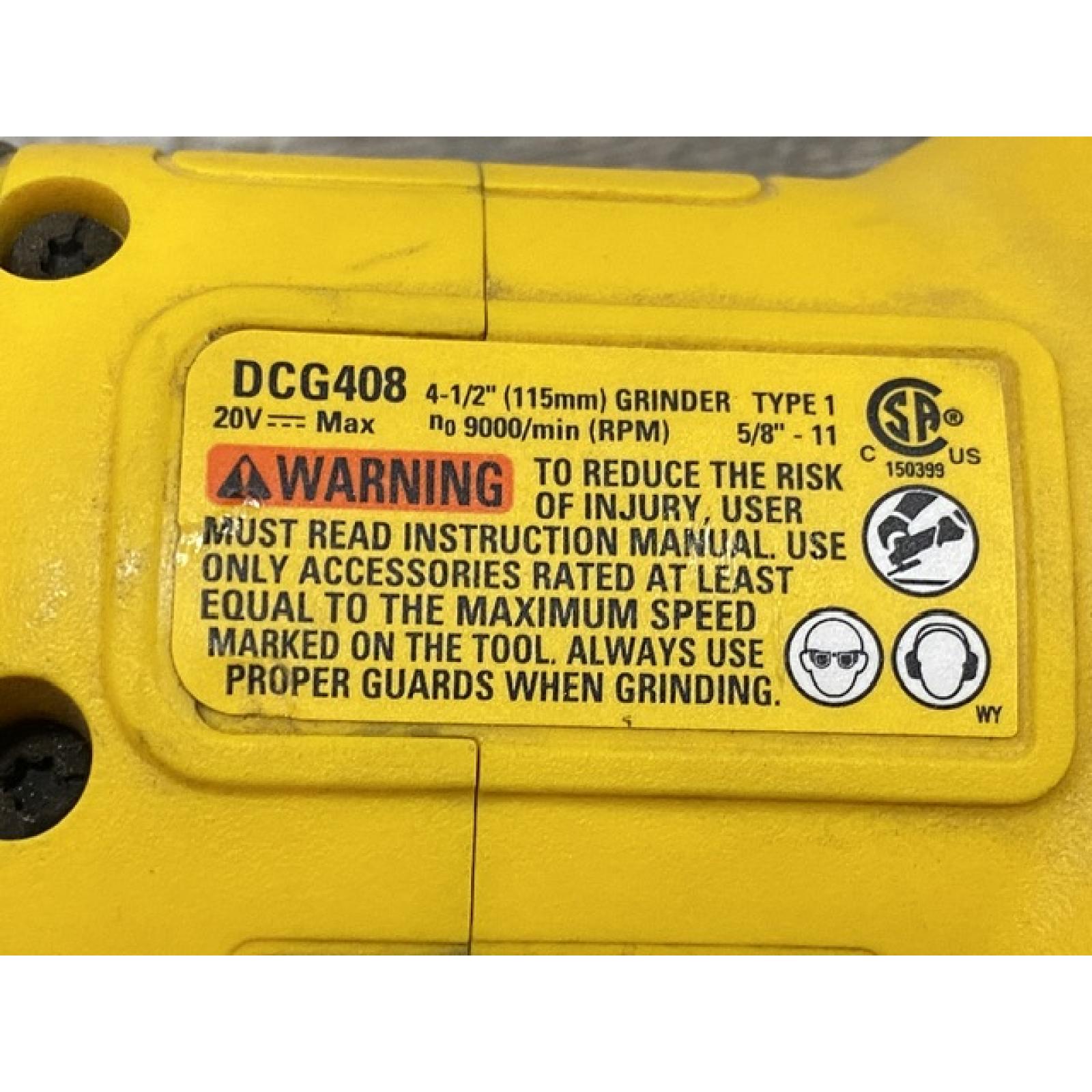 AS-IS DEWALT 20V MAX Cordless Brushless 4-1/2 in. Angle Grinder with Paddle Switch (Tool Only)