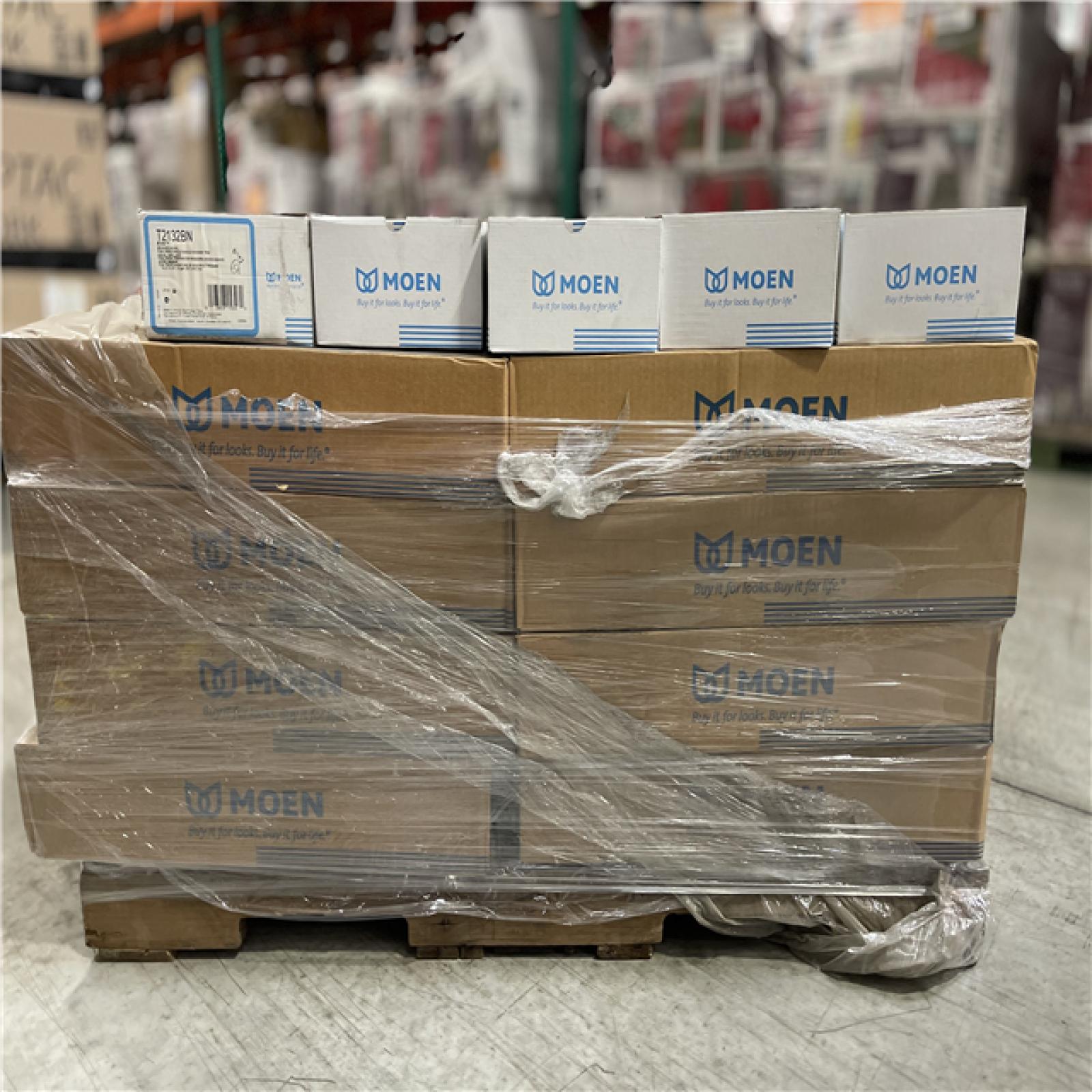 DALLAS LOCATION - Moen Eva™ One Handle Single Function Shower Faucet in Brushed Nickel (Trim Only) PALLET- (133 UNITS)