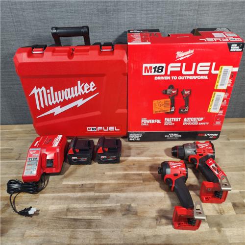 HOUSTON LOCATION - AS-IS (APPEARS LIKE NEW) MILWAUKEE M18 FUEL 18V Lithium-Ion Brushless Cordless Hammer Drill and Impact Driver Combo Kit (2-Tool) with 2 Batteries