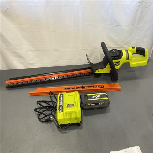 AS-IS - RYOBI 40V HP Brushless 26 in. Cordless Battery Hedge Trimmer with 2.0 Ah Battery and Charger