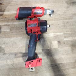 HOUSTON LOCATION - AS-IS (APPEARS LIKE NEW) M18 FUEL 18V Cordless Mid Torque 1/2 in. Impact Wrench W/ M12 FUEL 3/8 in. Ratchet & Battery/Charger Combo Kit