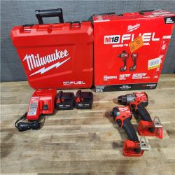 HOUSTON LOCATION - AS-IS (APPEARS LIKE NEW) MILWAUKEE M18 FUEL 18V Lithium-Ion Brushless Cordless Hammer Drill and Impact Driver Combo Kit (2-Tool) with 2 Batteries