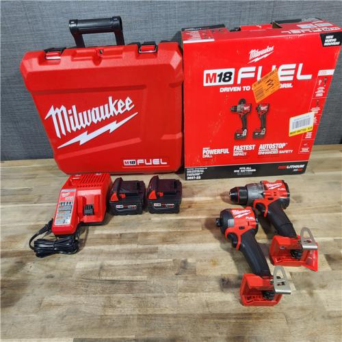 HOUSTON LOCATION - AS-IS (APPEARS LIKE NEW) MILWAUKEE M18 FUEL 18V Lithium-Ion Brushless Cordless Hammer Drill and Impact Driver Combo Kit (2-Tool) with 2 Batteries