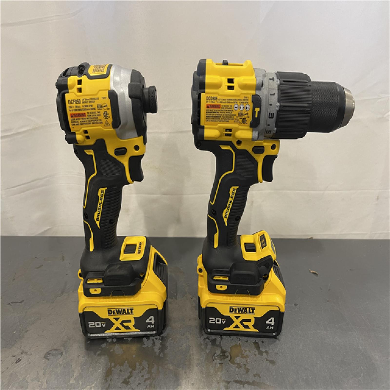 AS-IS - DEWALT 20V MAX XR Hammer Drill and ATOMIC Impact Driver Cordless Combo Kit (2 Tool)