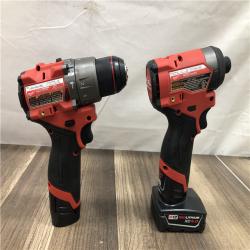 AS-IS Milwaukee FUEL 12-Volt Lithium-Ion Brushless Cordless Hammer Drill and Impact Driver Combo Kit