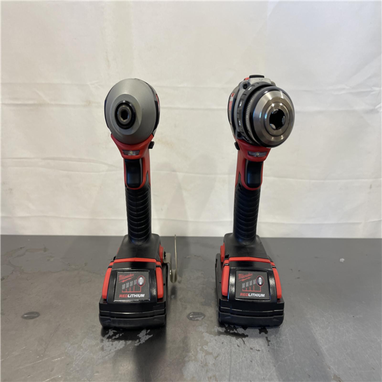 AS-IS- Milwaukee 18V Cordless Brushed 2-Tool Drill/Driver and Impact Driver Kit