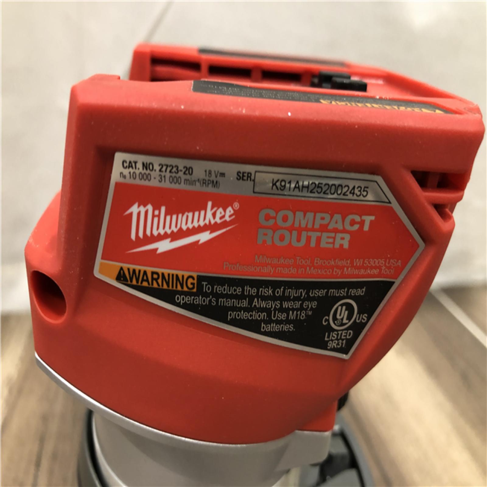 AS-IS Milwaukee FUEL 18V Lithium-Ion Brushless Cordless Compact Router (Tool-Only)