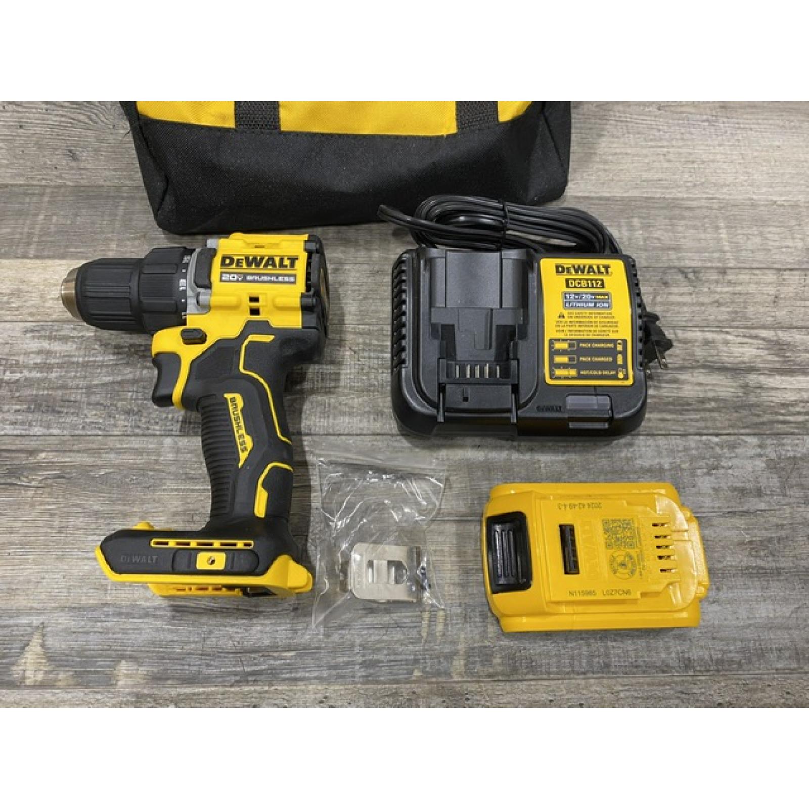 AS-IS DEWALT Atomic 20V Lithium-Ion Cordless Compact 1/2 in. Drill/Driver Kit