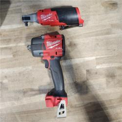 HOUSTON LOCATION - AS-IS M18 FUEL 18V Cordless Mid Torque 1/2 in. Impact Wrench W/ M12 FUEL 3/8 in. Ratchet & Battery/Charger Combo Kit