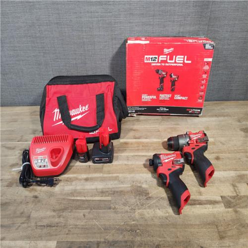 HOUSTON LOCATION - AS-IS Milwaukee 3497-22 12V Brushless Hammer Drill and Impact Driver Combo Kit