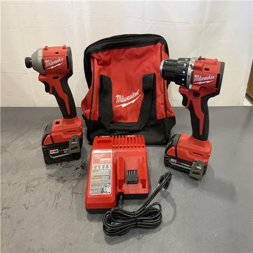 AS-IS - Milwaukee M18 18-Volt Lithium-Ion Brushless Cordless Compact Hammer Drill/Impact Combo Kit