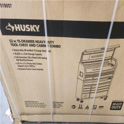 Phoenix NEW Husky Heavy-Duty 52 in. W 15-Drawer Matte Gray Steel Rolling Tool Chest Combo in Matte GRAY
