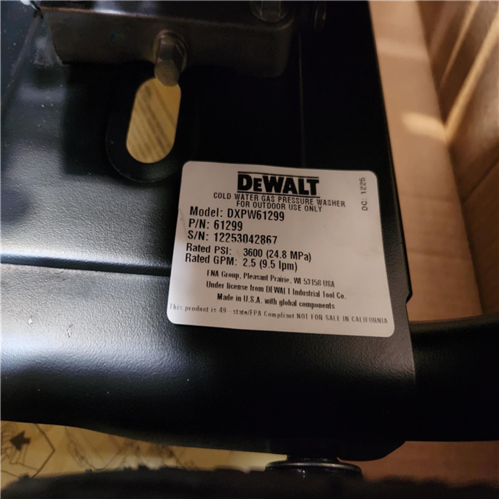 Phoenix NEW DEWALT 3600 PSI 2.5 GPM Gas Pressure Washer with Honda GX200 Engine  Heavy-Duty Commercial Cold Water Power Cleaner