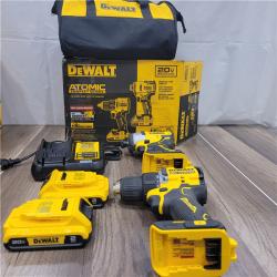 AS-IS DEWALT ATOMIC 20-Volt MAX Lithium-Ion Cordless Combo Kit (2-Tool) with (2) 2.0Ah Batteries, Charger and Bag