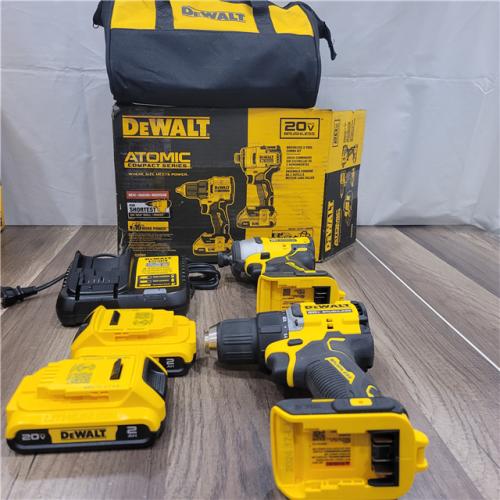 AS-IS DEWALT ATOMIC 20-Volt MAX Lithium-Ion Cordless Combo Kit (2-Tool) with (2) 2.0Ah Batteries, Charger and Bag