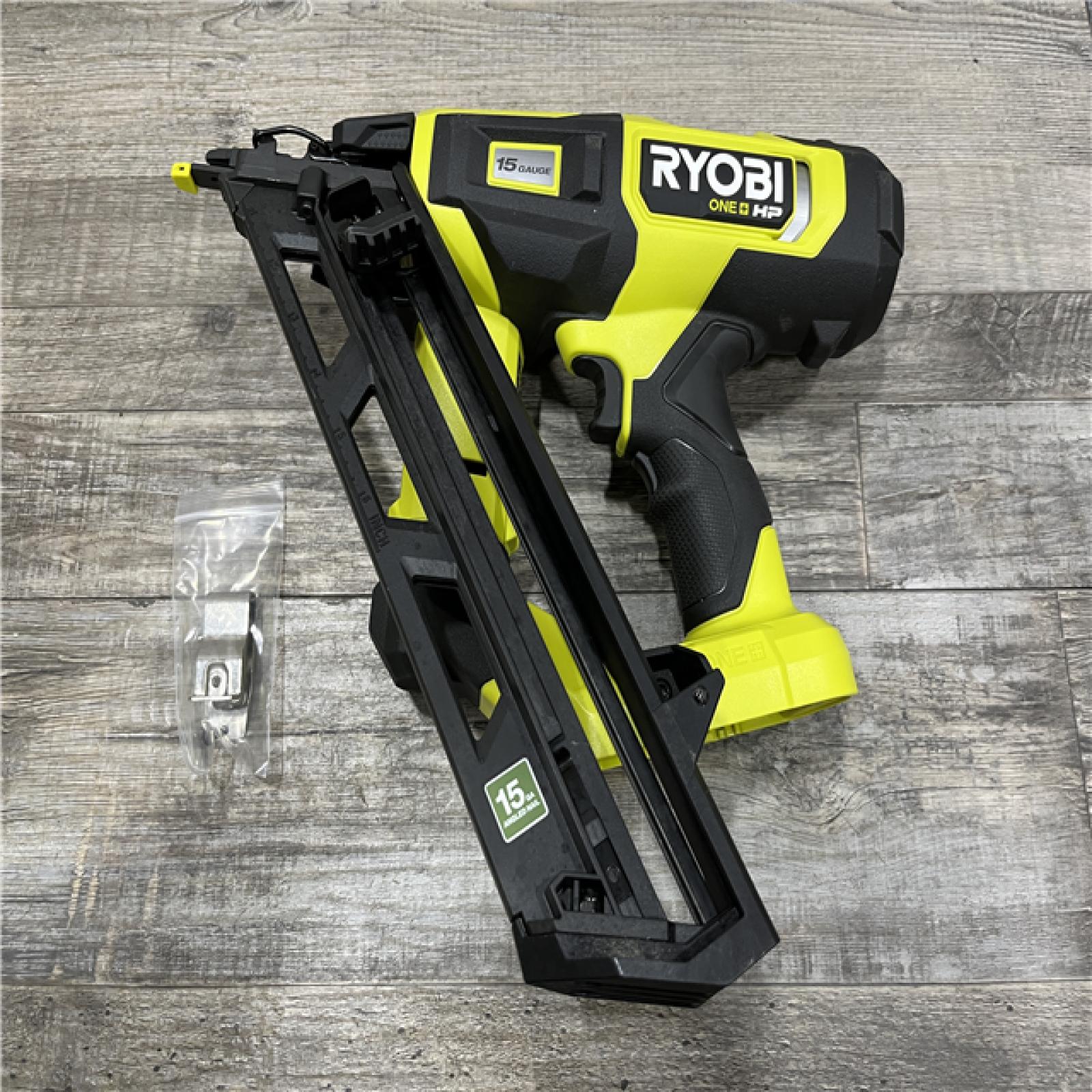 AS-IS RYOBI ONE+ HP 18V Brushless Cordless 15-Gauge 34° Angled Finish Nailer (Tool Only)