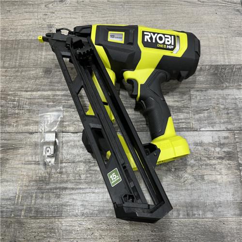 AS-IS RYOBI ONE+ HP 18V Brushless Cordless 15-Gauge 34° Angled Finish Nailer (Tool Only)