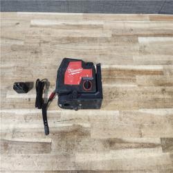 HOUSTON LOCATION - AS - IS Milwaukee 100 ft. REDLITHIUM Lithium-Ion USB Green Rechargeable Cross Line Laser Level with Charger