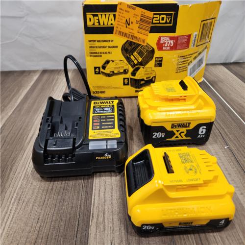 AS-IS  DEWALT 20V MAX Lithium-Ion 6.0Ah and 4.0Ah Battery and Charger Starter Kit