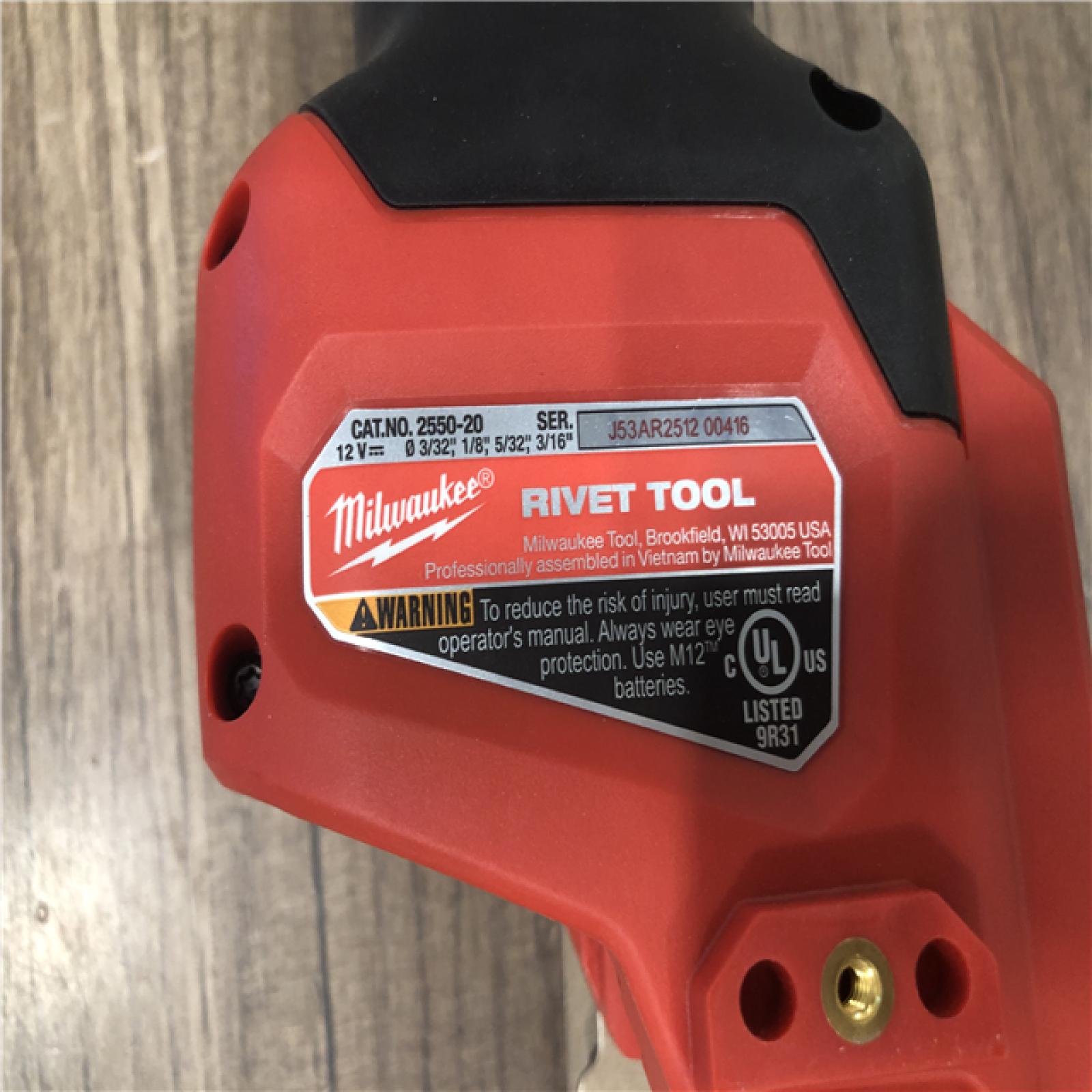 AS-IS Milwaukee M12 12-Volt Lithium-Ion Cordless Rivet Tool (Tool-Only)