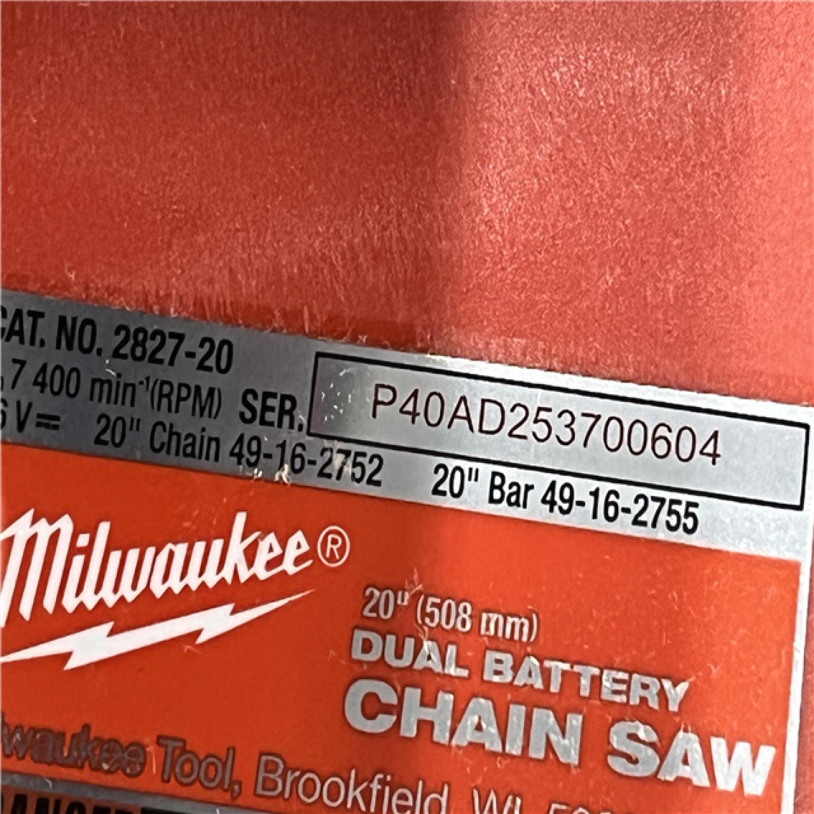 AS-IS Milwaukee FUEL 18V Brushless Cordless 20 in. Dual Battery Chainsaw Kit