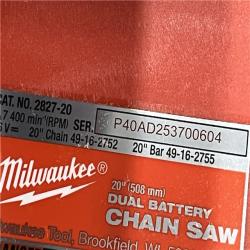 AS-IS Milwaukee FUEL 18V Brushless Cordless 20 in. Dual Battery Chainsaw Kit