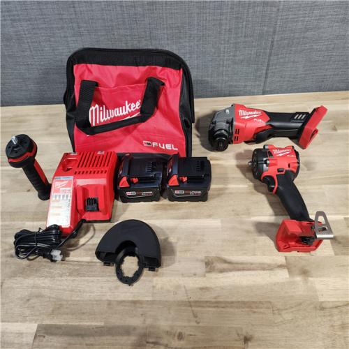 HOUSTON LOCATION - AS-IS M18 FUEL 18V Lithium-Ion Brushless Cordless Grinder & 3/8 in. Impact Wrench Combo Kit (2-Tool) W/ Two 5Ah Batteries