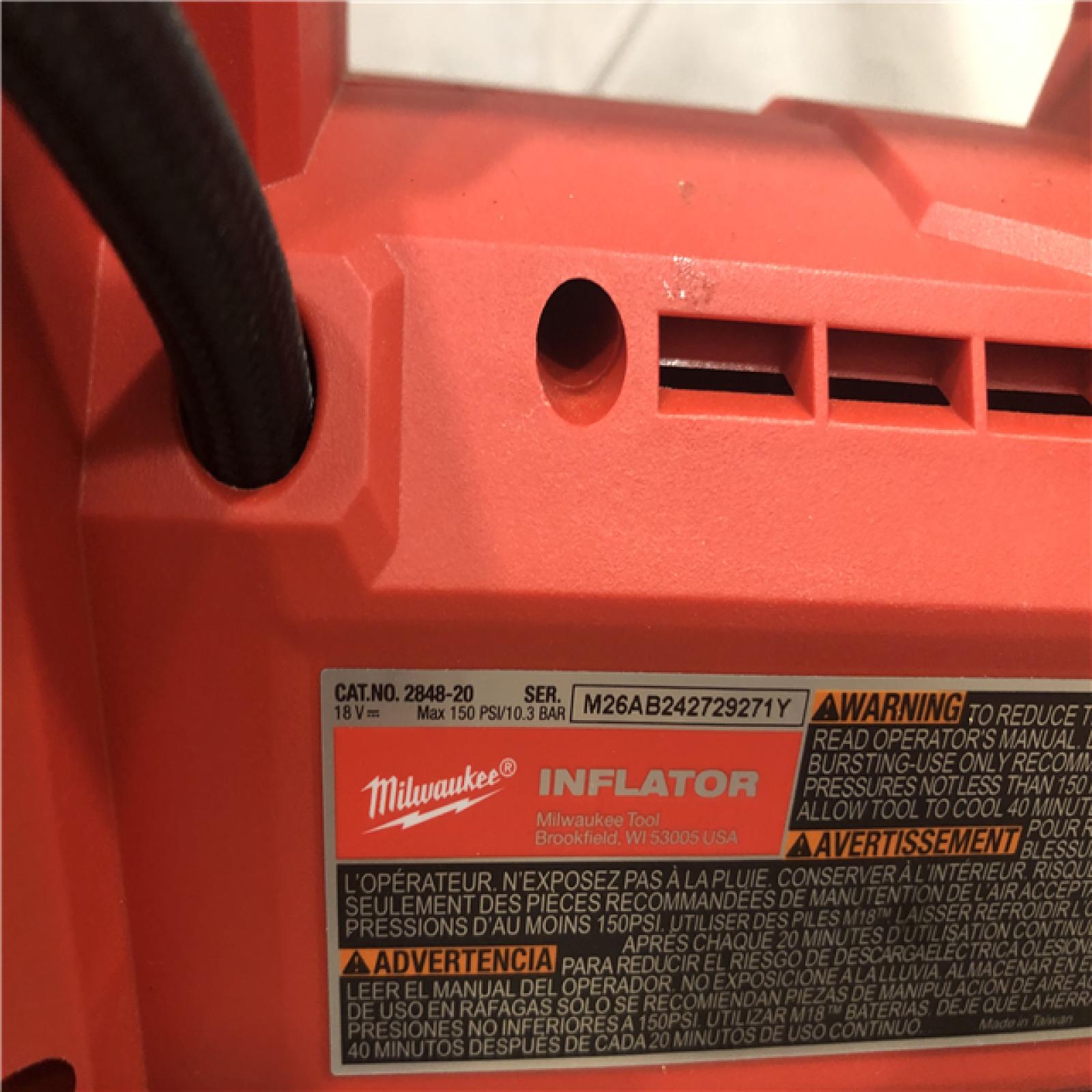 AS-IS Milwaukee 18-Volt Lithium-Ion Cordless Electric Portable Inflator (Tool-Only)