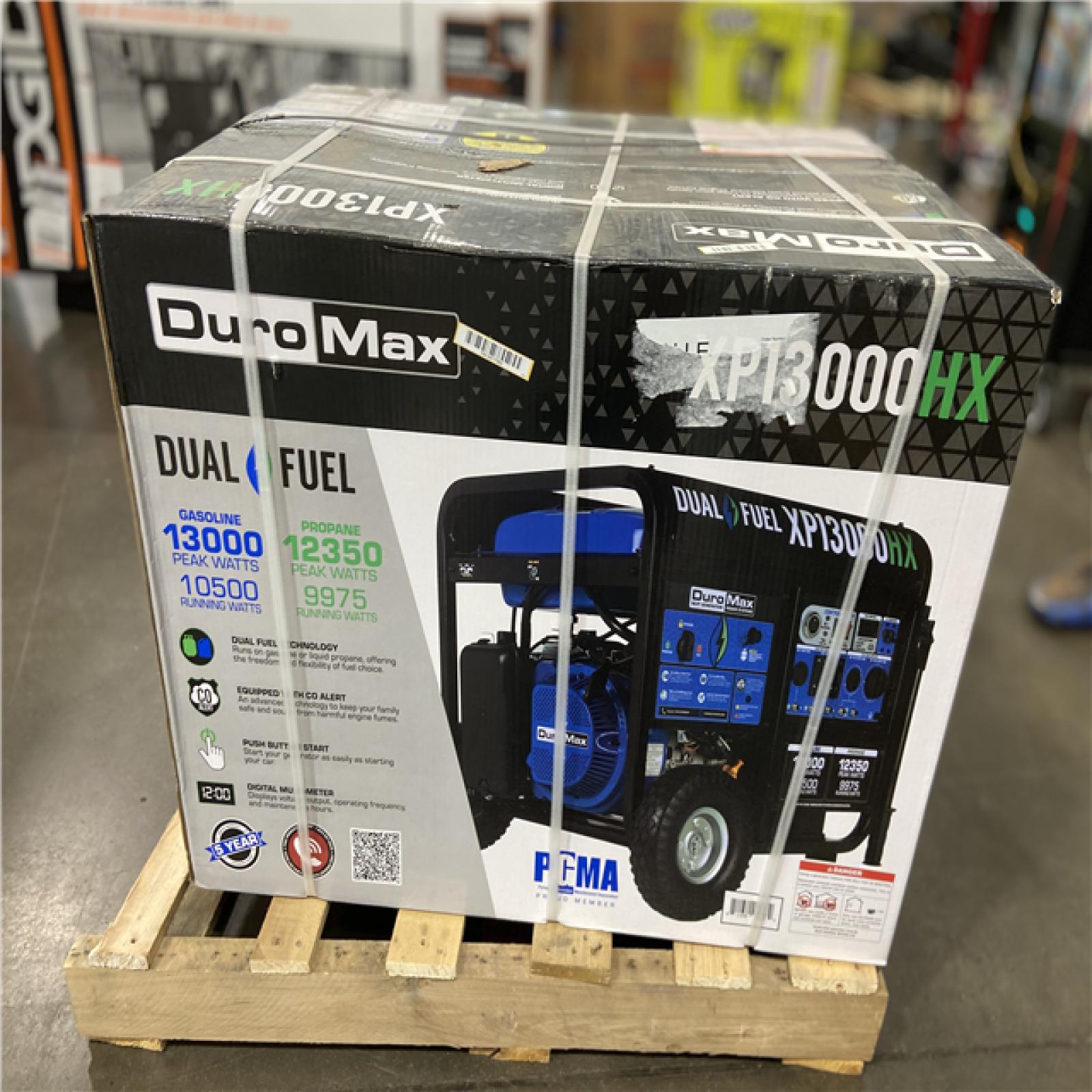 DALLAS LOCATION - DUROMAX 13000/10500-Watt Dual Fuel Electric Start Gasoline/Propane Portable