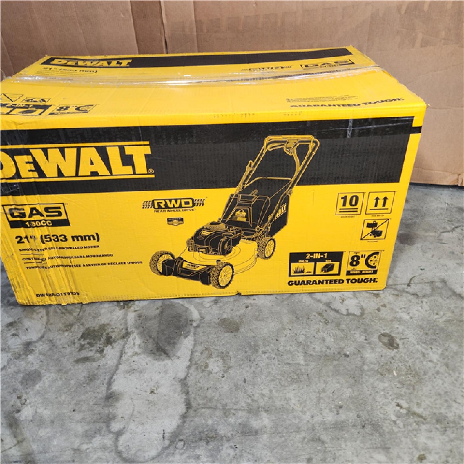 Houston Location - AS-IS Dewalt 150cc 21 Single Lever Self-Propelled Lawn Mower - Appears IN NEW Condition