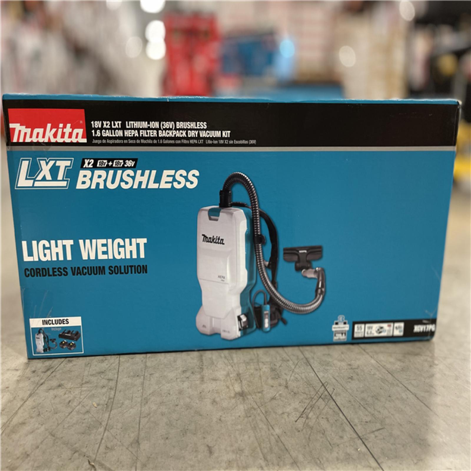 NEW! - Makita 18V X2 LXT Lithium-Ion (36V) Brushless Cordless 1.6 Gal. HEPA Filter Backpack Dry Vacuum Kit  6.0 Ah