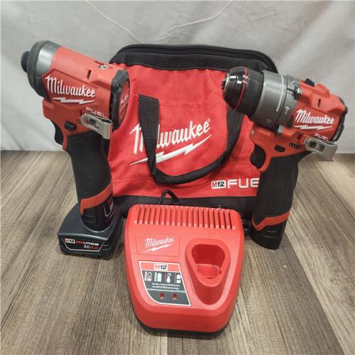 AS-IS- Milwaukee 12V Brushless Hammer Drill and Impact Driver Combo Kit