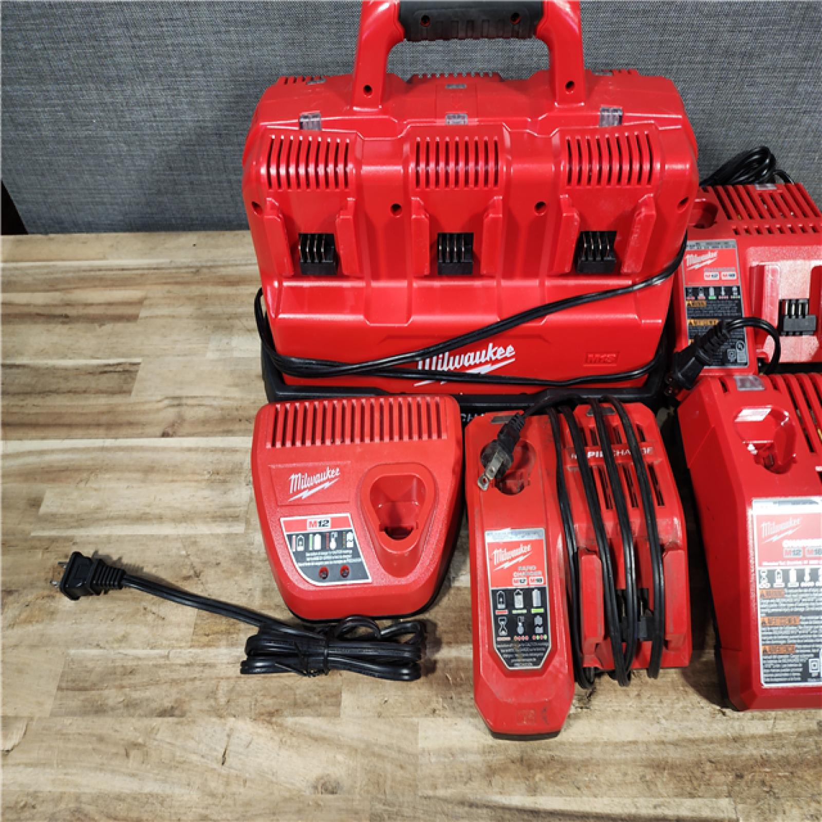 HOUSTON LOCATION - AS - IS MILWAUKEE BATTERY CHARGER PACK QTY - 6