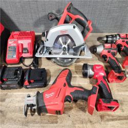HOUSTON LOCATION - AS-IS MILWAUKEE 5 TOOL COMBO KIT W/ (2) BATTERY & CHARGER