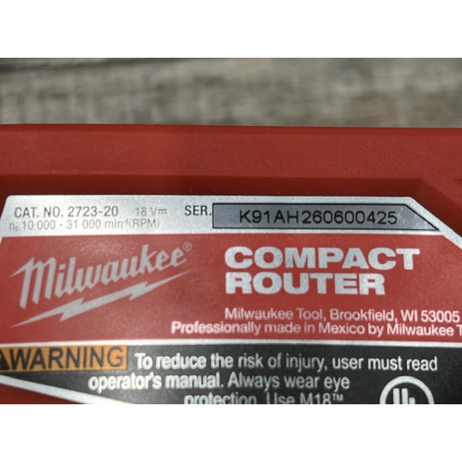 AS-IS Milwaukee FUEL 18V Lithium-Ion Brushless Cordless Compact Router (Tool-Only)