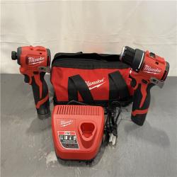 AS-IS - Milwaukee M12 12-Volt Lithium-Ion Brushless Cordless Subcompact Drill and Impact Driver Combo Kit
