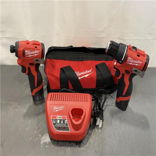 AS-IS - Milwaukee M12 12-Volt Lithium-Ion Brushless Cordless Subcompact Drill and Impact Driver Combo Kit