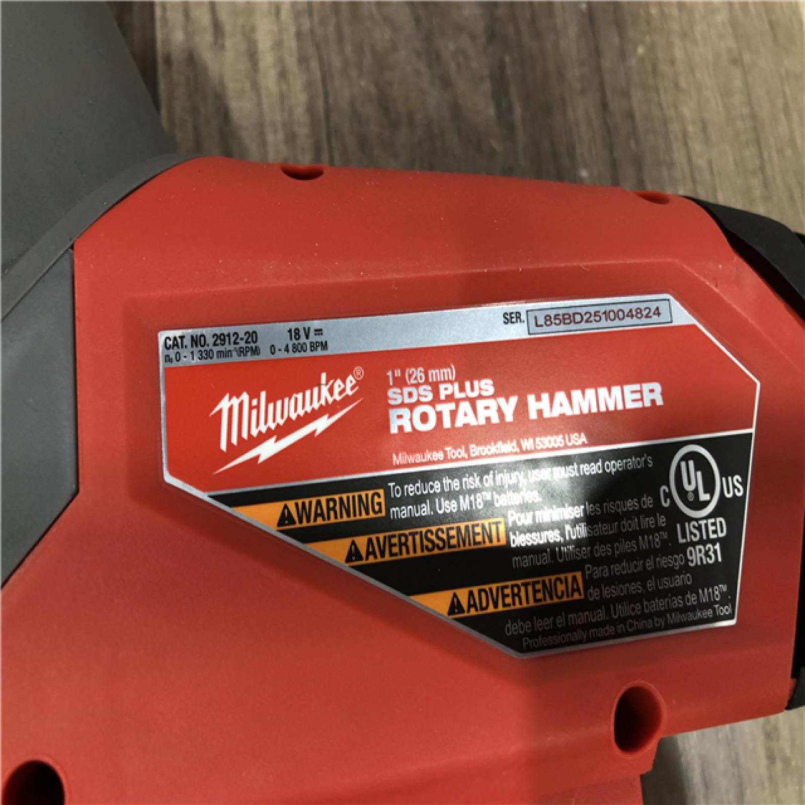 AS-IS Milwaukee FUEL 18V Lithium-Ion Brushless Cordless 1 in. SDS-Plus Rotary Hammer (Tool-Only)