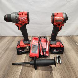 AS-IS - MILWAUKEE FUEL 18V Lithium-Ion Brushless Cordless Hammer Drill and Impact Driver Combo Kit (2-Tool) with 2 Batteries