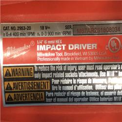 AS-IS Milwaukee FUEL 18V Lithium-Ion Brushless Cordless 1/4 in. Hex Impact Driver (Tool-Only)