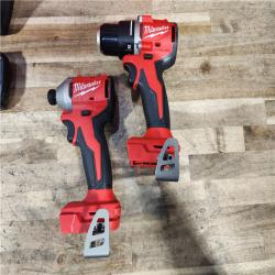 HOUSTON LOCATION - AS-IS Milwaukee M18 18V Lithium-Ion Brushless Cordless Compact Drill/Impact Combo Kit (2-Tool) W/(2) 2.0 Ah Batteries  Charger & Bag