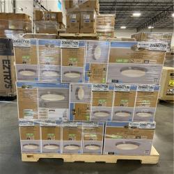 DALLAS LOCATION - Hampton Bay 15 in. 225-Watt Equivalent Brushed Nickel Integrated LED Flush Mount with Frosted Glass Shade (40 UNITS)