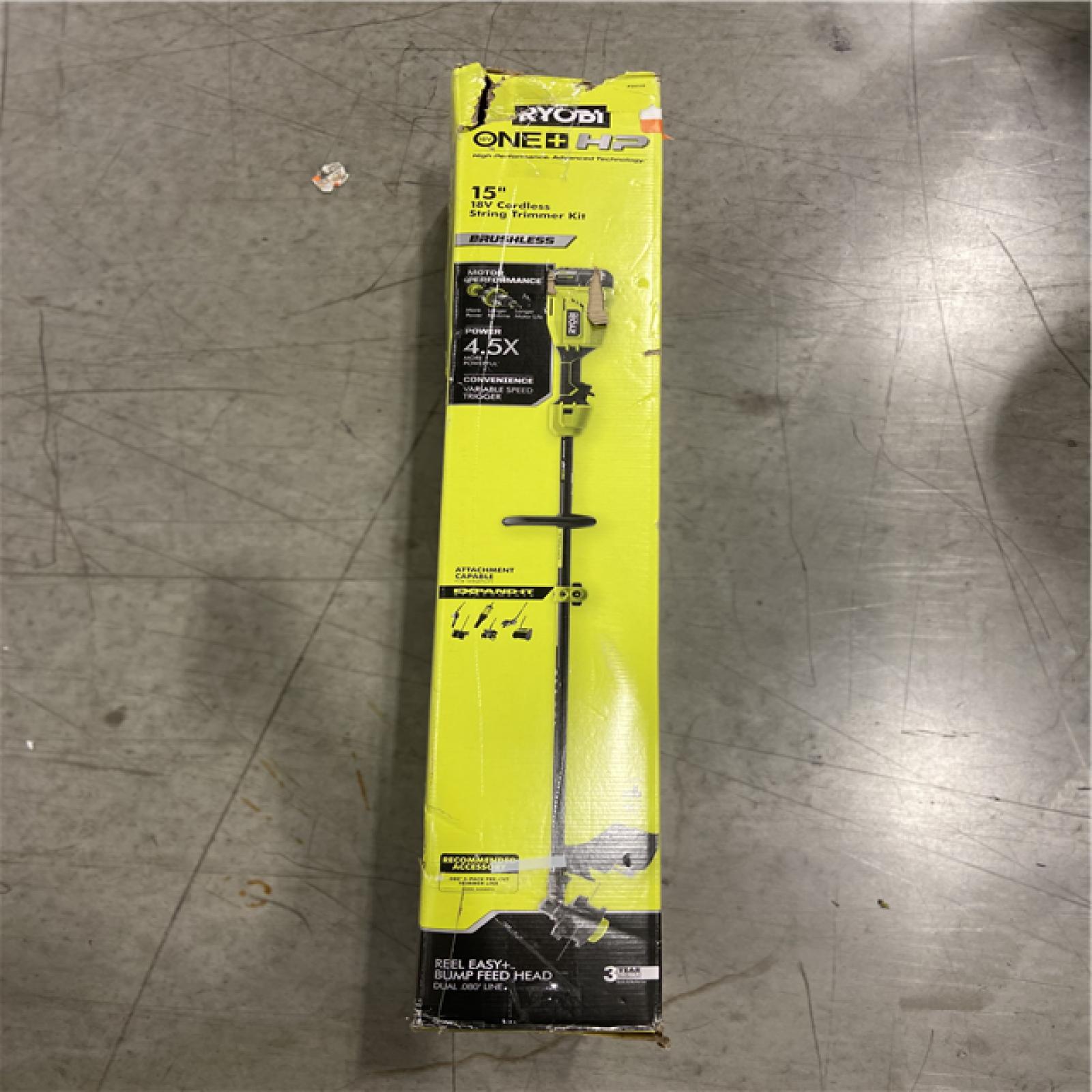 NEW! - RYOBI ONE+ HP 18V Brushless 15 in. Attachment Capable String Trimmer with 6.0 Ah Battery and Charger