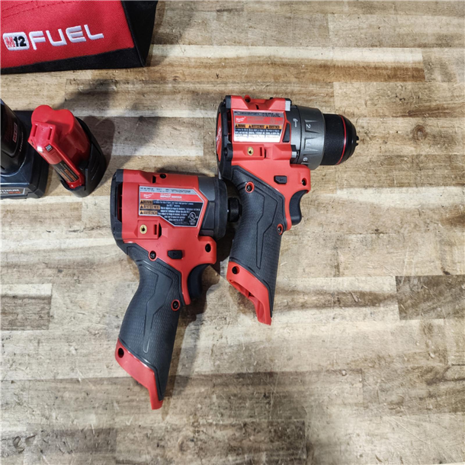 HOUSTON LOCATION - AS - IS Milwaukee FUEL 12-Volt Lithium-Ion Brushless Cordless Hammer Drill and Impact Driver Combo Kit