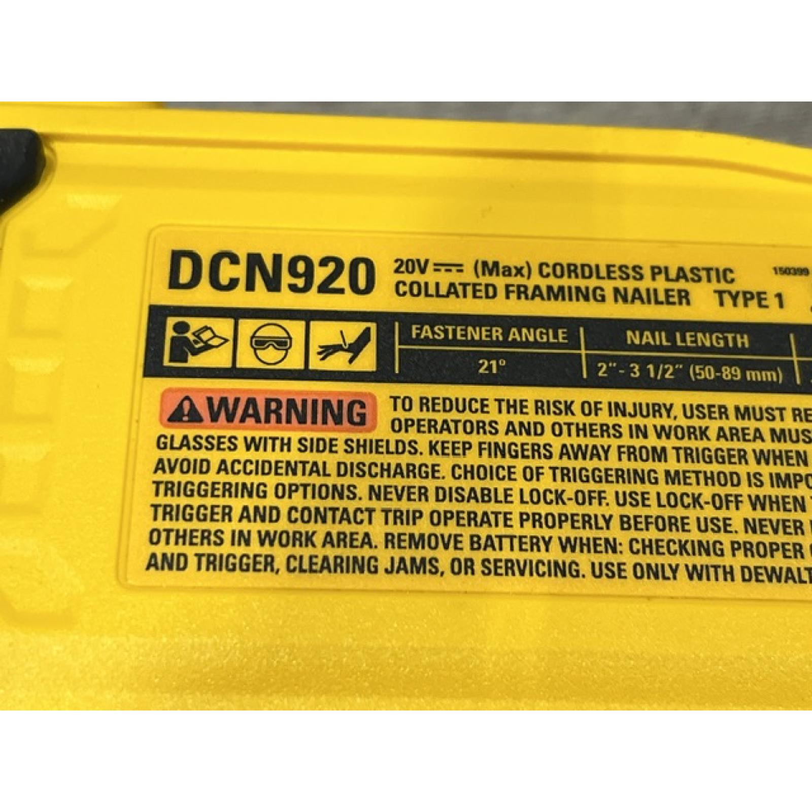 AS-IS DEWALT 20-Volt 21° Cordless Framing Nailer (Tool-Only)