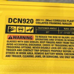 AS-IS DEWALT 20-Volt 21° Cordless Framing Nailer (Tool-Only)