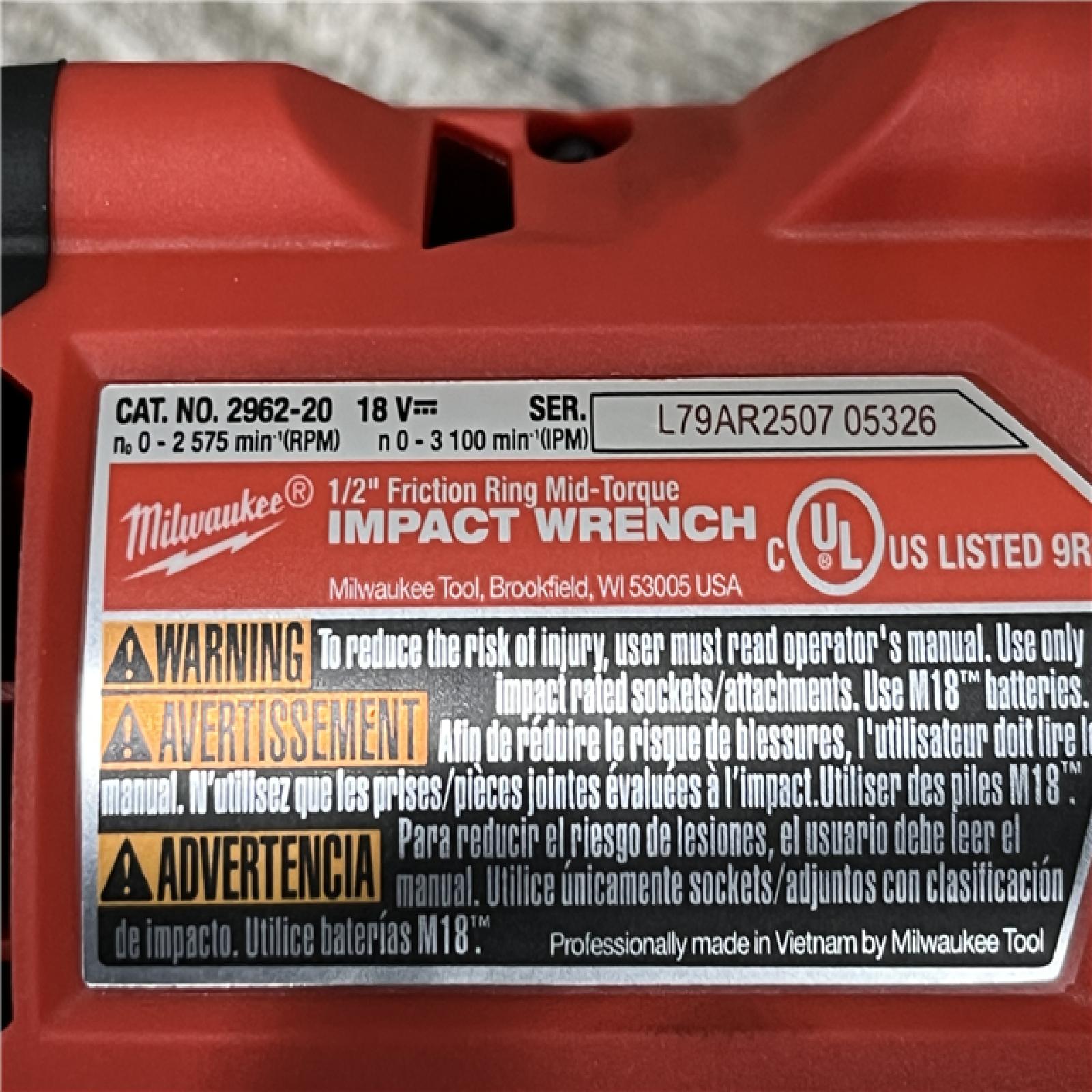 AS-IS Milwaukee FUEL Gen-2 18V Lithium-Ion Brushless Cordless Mid Torque 1/2 in. Impact Wrench w/Friction Ring (Tool-Only)