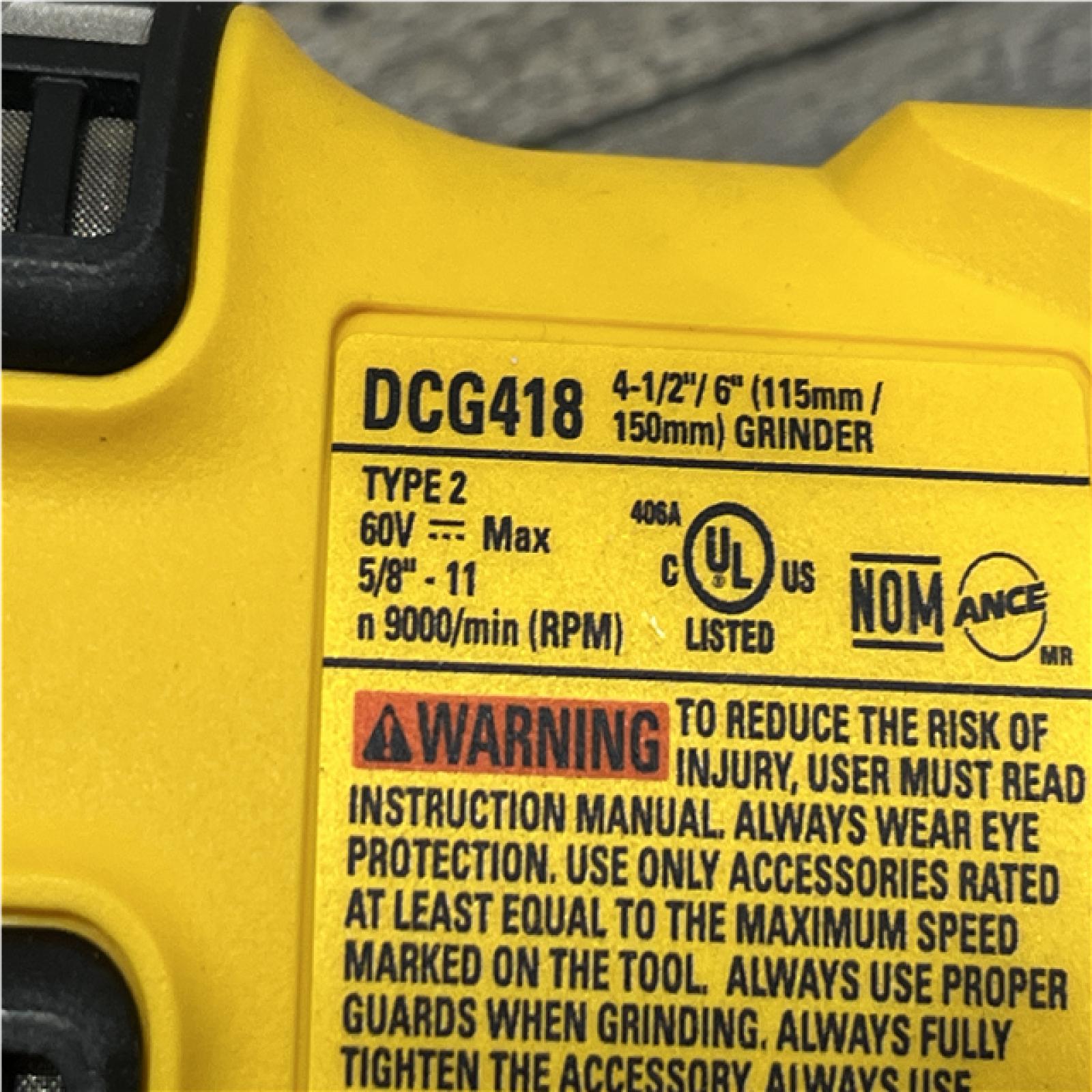 AS-IS DEWALT FLEXVOLT 60V MAX Cordless Brushless 4.5 in. to 6 in. Small Angle Grinder with Kickback Brake (Tool Only)