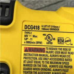 AS-IS DEWALT FLEXVOLT 60V MAX Cordless Brushless 4.5 in. to 6 in. Small Angle Grinder with Kickback Brake (Tool Only)