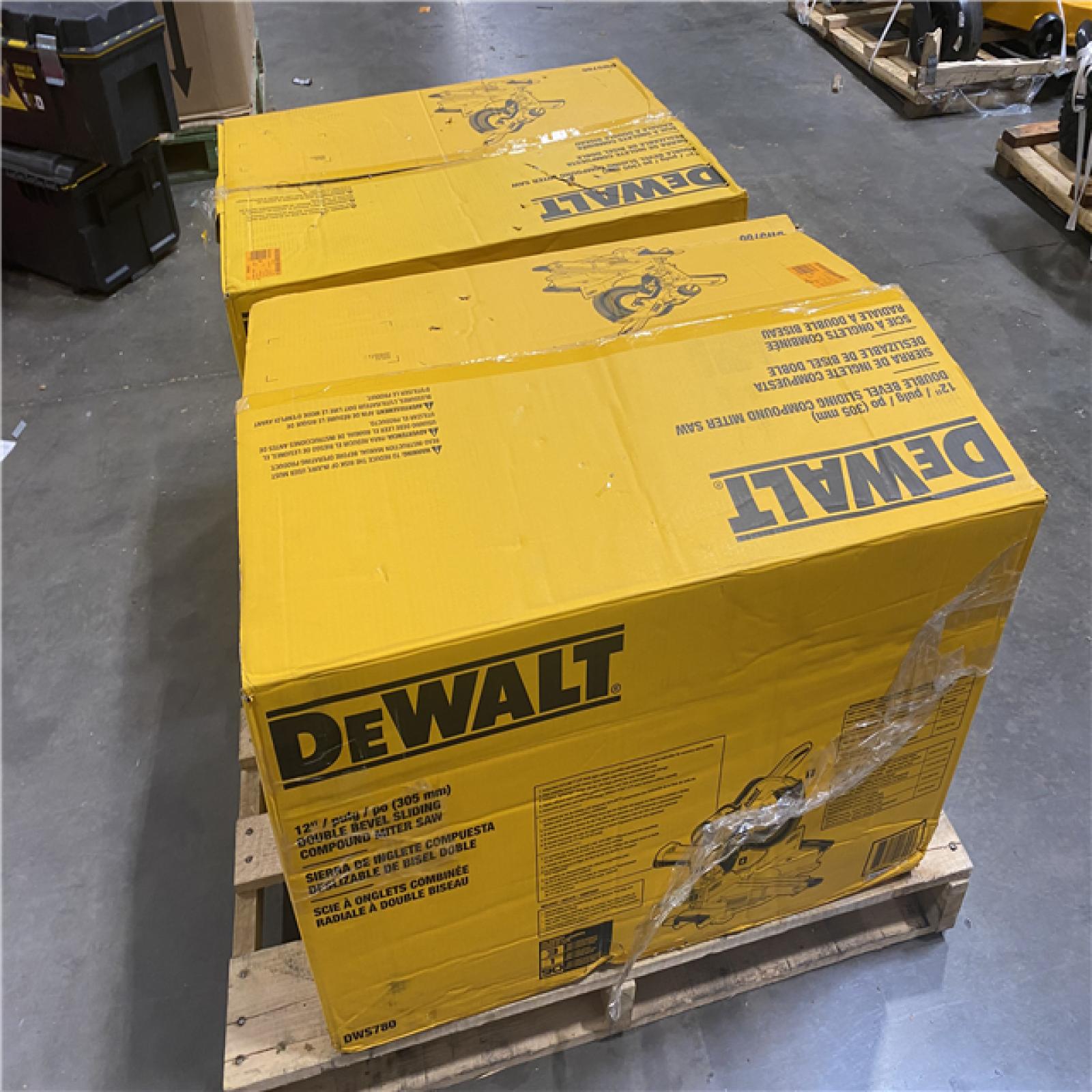 Dallas Location - As-Is- DEWALT 15 Amp Corded 12 in. Double Bevel Sliding Compound Miter Saw(Lot Of 2)